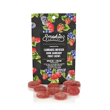 Gummiez | Sour Peach Fruit Chews | THC | 100mg | Smokiez